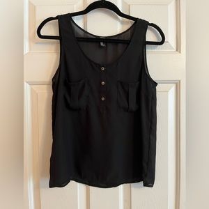 Sheer black tank top